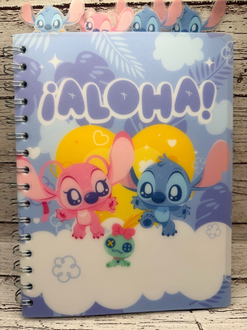 Disney Lilo & Stitch Aloha! Pink & Blue Stitch Themed Spiral Notebook